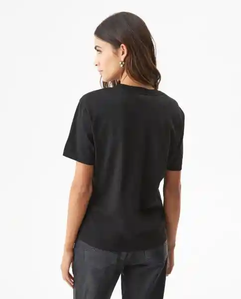 Camiseta Graphic Femenino Negro Sombrio Oscuro Talla M Chevignon