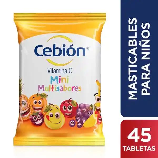 Cebión Mini Tabletas Masticables de Vitamina C Multi-Sabor