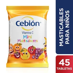 Cebión Vitamina C  Mini Tabletas Multisabores Niños 