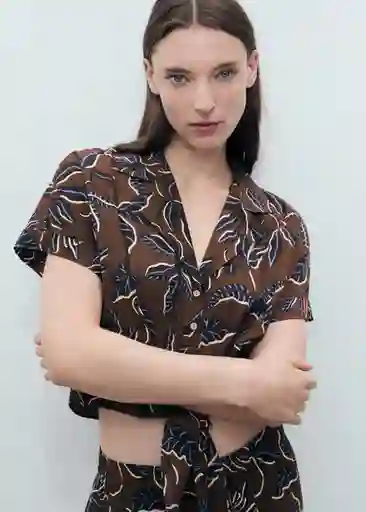 Camisa Life Marrón Talla M Mujer Mango
