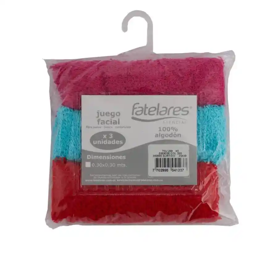 Jgo Toalla Facial Fatelares X3