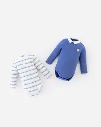 Bodys Cuello Tipo Polo Manga Larga Bebito Keyut Niño X2 Baby Fresh