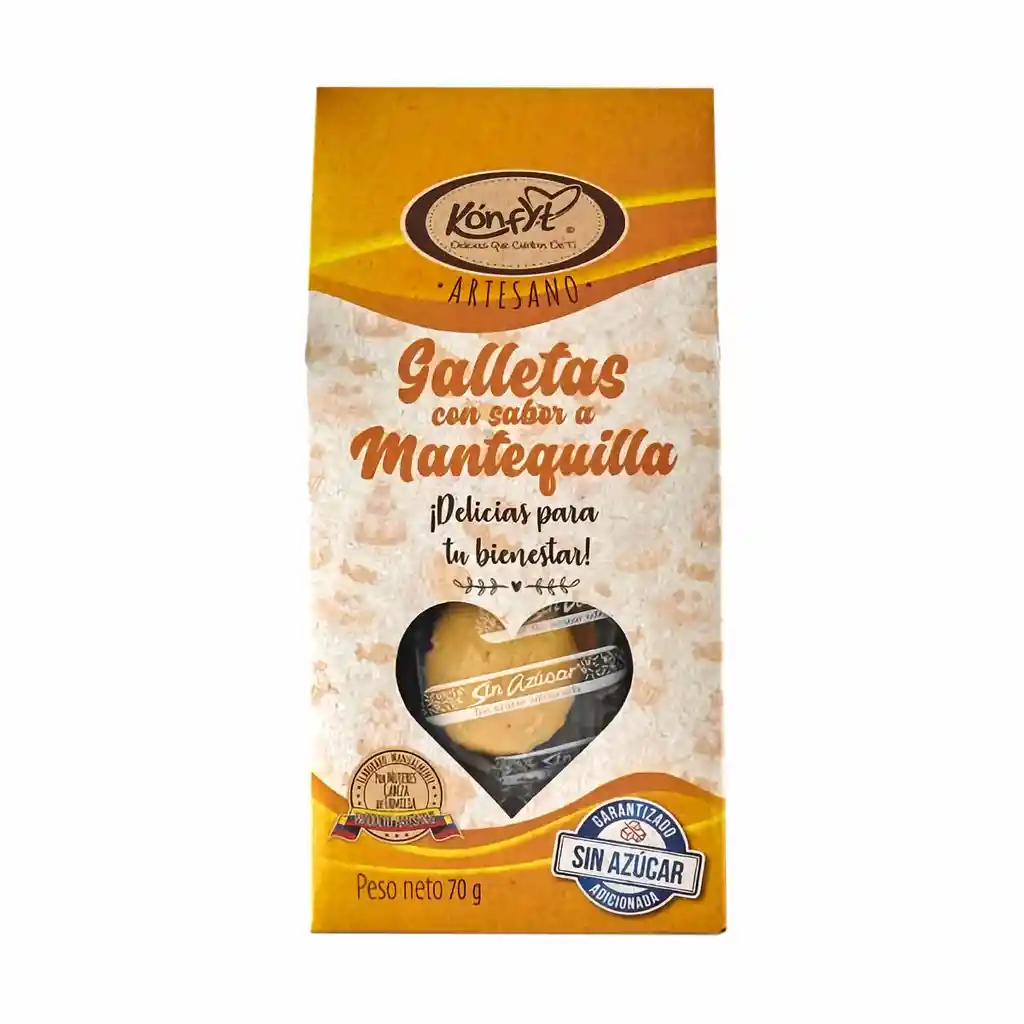 Konfyt Galletas con Sabor a Mantequilla sin Azúcar Adicionada