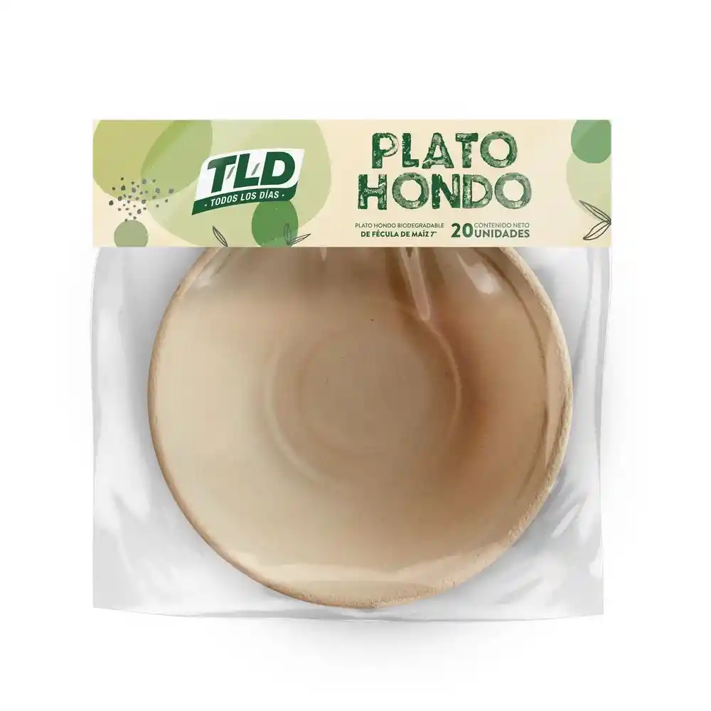 Plato Hondo Biodegradable T/l/d Todos Los Dias Sin Ref