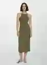 Vestido Tini Khaki Talla 18 Mujer Mango