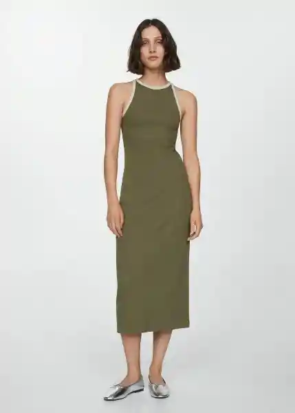 Vestido Tini Khaki Talla 18 Mujer Mango