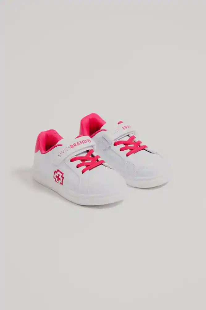Tenis Para Niña 30-bco/rosad