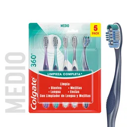 Cepillo de Dientes Medio Colgate 360° x 5 Und