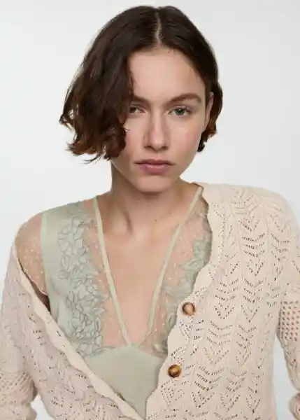 Chaqueta Cárdigan Sito Arena Talla S Mujer Mango