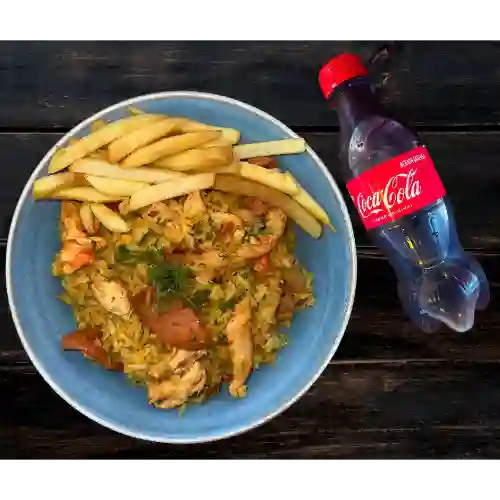 Arroz Trifásico + Papas y Bebida