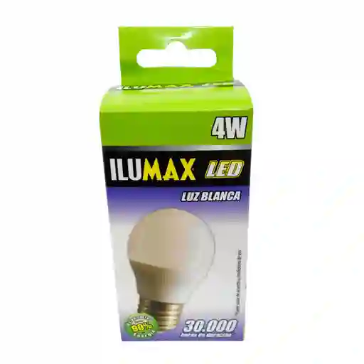 Ilumax Bombillo Led Mini Globo 4W Luz Blanca E27 30000 Hora