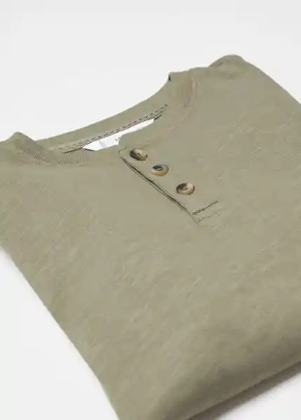 Camiseta Henley Khaki Talla 12 Niños Mango