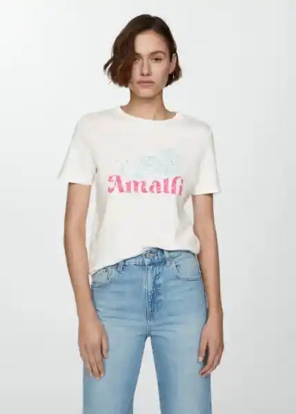 Camiseta Rin Rosa Talla M Mujer Mango