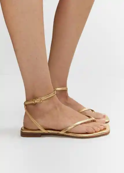 Sandalias March Oro Talla 38 Mujer Mango