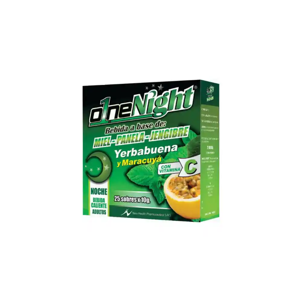 O1ne Nigth Maracuya Yerbabuena Caja X 25 Sobres