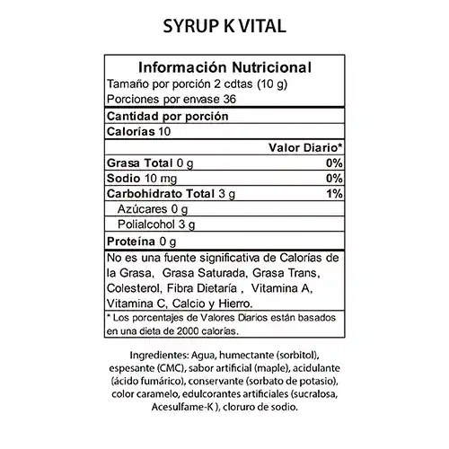Konfyt Jarabe Syrup Kvital Sin Azúcar