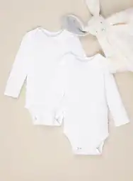 Body Bombom Bebe Niña X2 6/9 Meses-blanco900