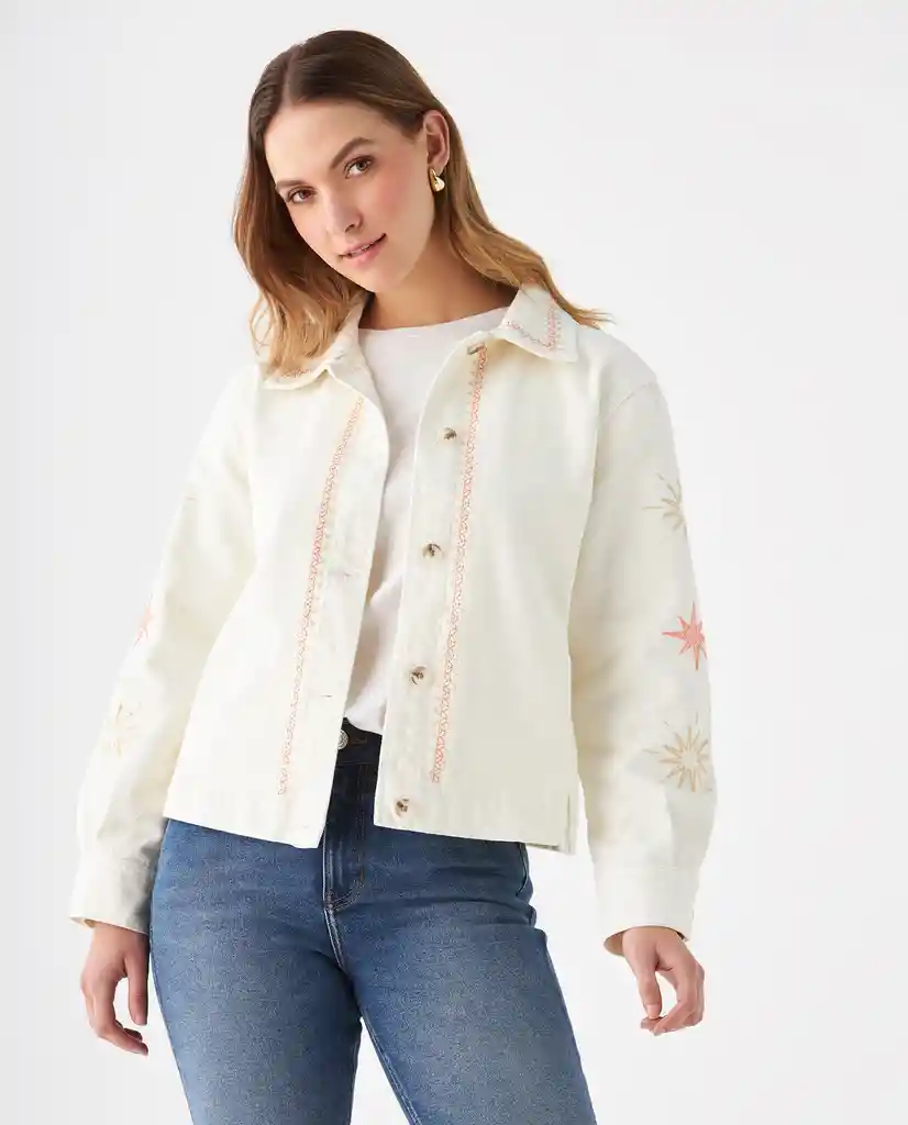 Chaqueta Crudo Creme Claro Talla XS 629F004 Esprit