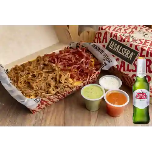 Combo Salchipapas Puerto Rican + Stella Artois 330ml