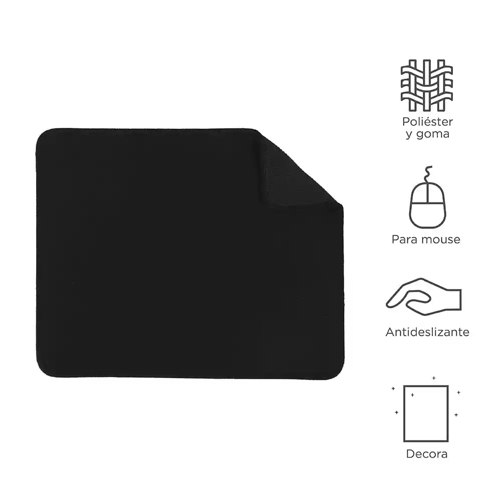 Pad Mouse Cuadrado Color Negro Miniso