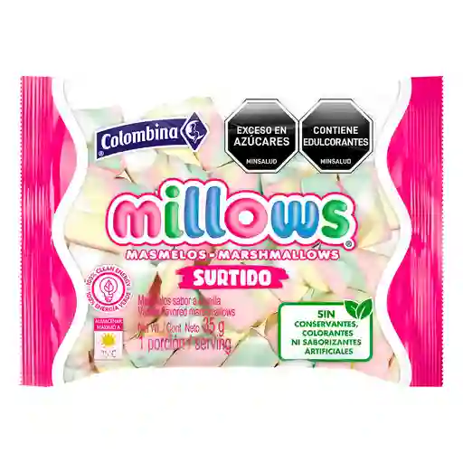 Millows Masmelos Surtidos Sabor a Vainilla