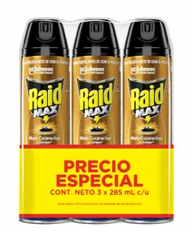 Raid Max Insecticida en Aerosol Mata Cucarachas y Chiripas