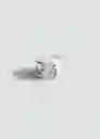 Anillo Vidre Plata Talla M Mujer Mango