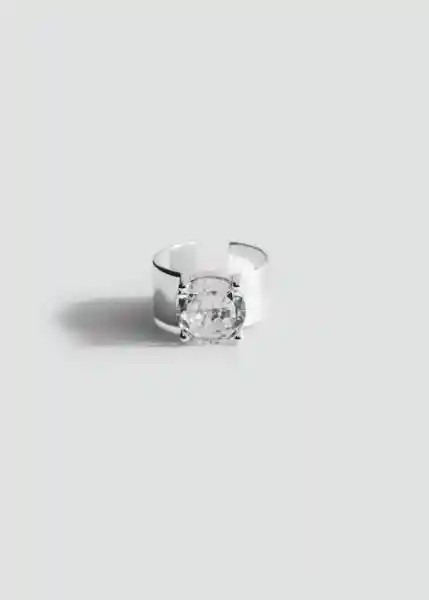 Anillo Vidre Plata Talla M Mujer Mango