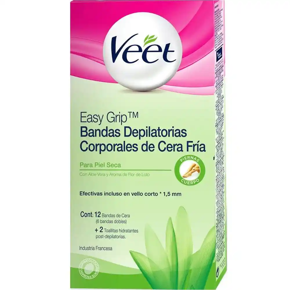 Veet Bandas Depiladoras con Aloe Vera y Aroma de Flor de Loto