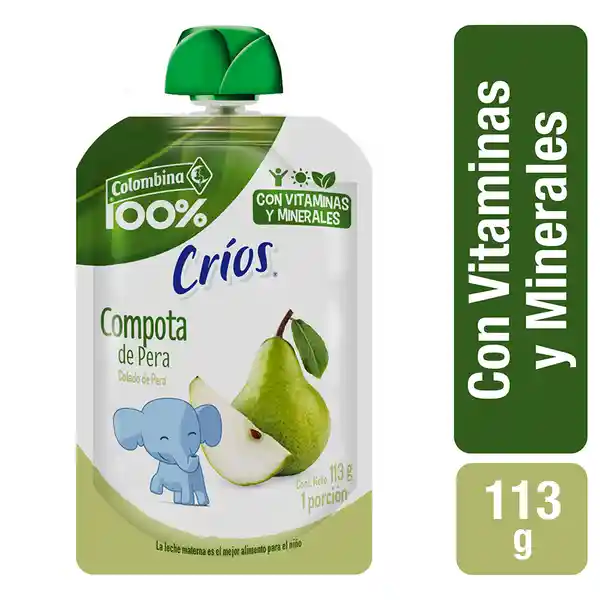 Crios Compota Sabor a Pera sin Azúcar