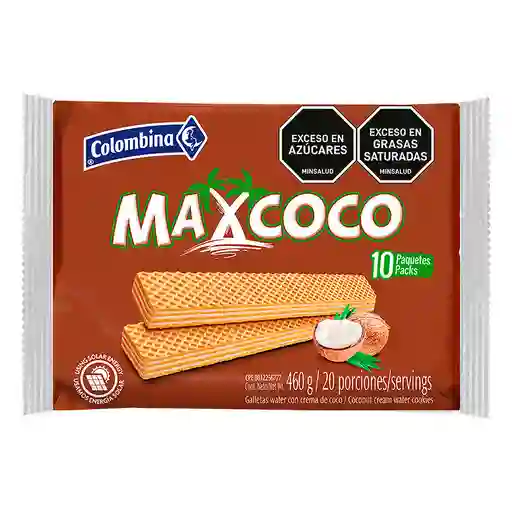 Max Coco Galletas Wafer con Crema de Coco 