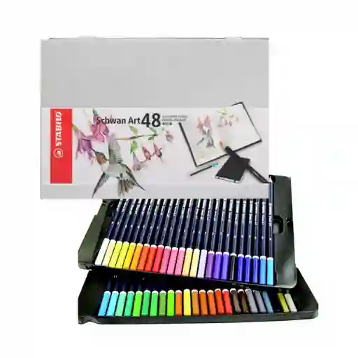 Stabilo Lápiz de Color Schwan Caja Metálica 48 Colores