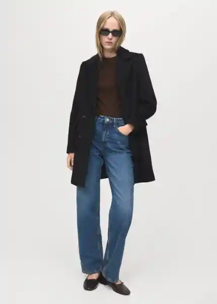 Abrigo Dali Negro Talla L Mujer Mango
