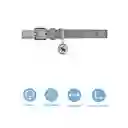Collar Mascotas Dije Redondo Grande Serie Silver Gray Miniso