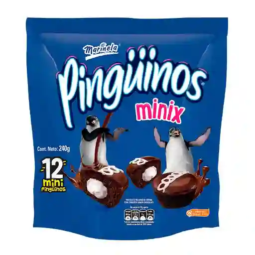 Pingüinos Ponques Minix Rellenos de Crema Cobertura de Chocolate