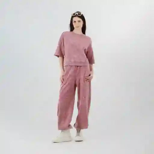 Pantalón Baggy Encauchado Con Cortes Rojo 8 Fuera de Serie