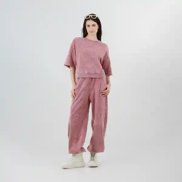 Pantalón Baggy Encauchado Con Cortes Rojo 8 Fuera de Serie