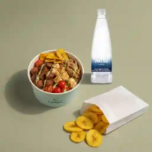 Bowl cosecha + snack + bebida