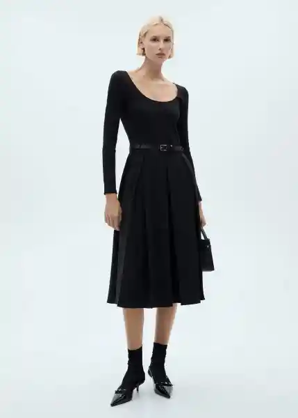 Vestido Diana Negro Talla L Mujer Mango