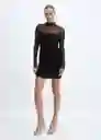 Vestido Xcosmos Negro Talla S Mujer Mango