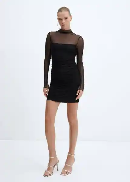 Vestido Xcosmos Negro Talla S Mujer Mango