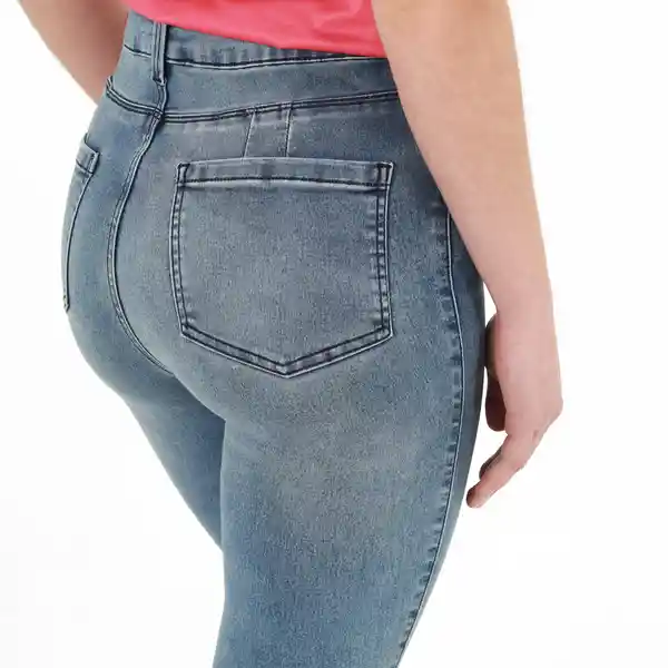 Jean Ilussion Tiro Medio Bota Recta Azul Talla 10 - 570749