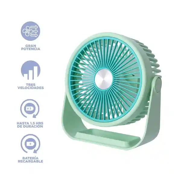Ventilador de Escritório Verde 1200Mah Miniso