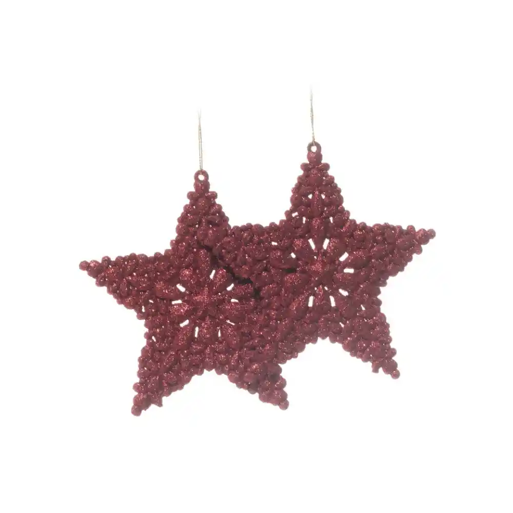 Ornamento Estrella 12x12 Rojo
