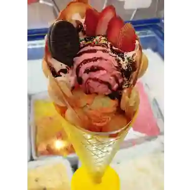 Burbuwaffle de Nutella y Fruta