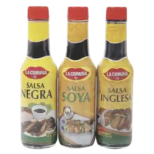 La Coruña Set Salsa Soya + Inglesa + Negra