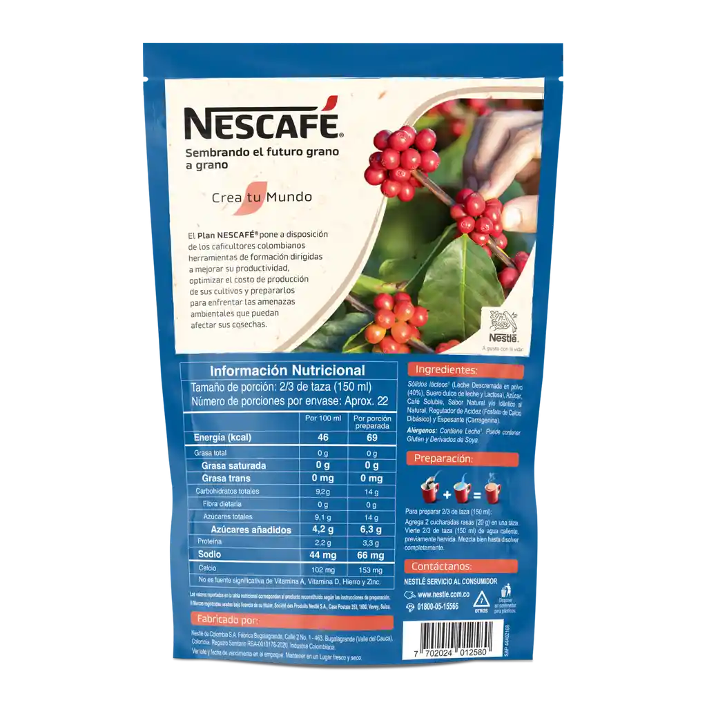 Café con Leche NESCAFÉ soluble x 450g