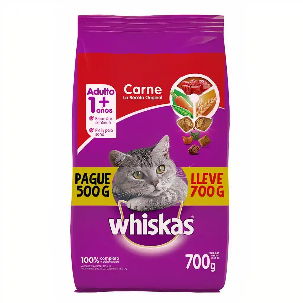 Whiskas Alimento para Gato Adulto Sabor Carne