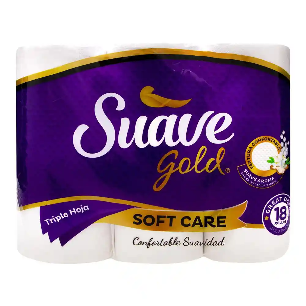 Suave Papel Higiénico Gold Soft Care Triple Hoja