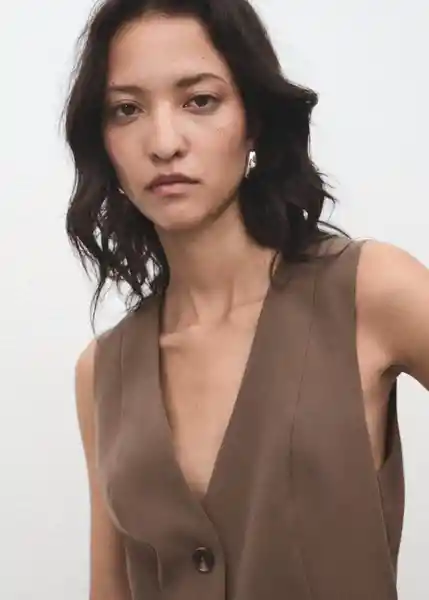 Enterizo Mono Vesty Marrón Talla 27 Mujer Mango